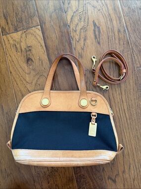 Dooney and Bourke Classic Black and Tan Women's Satchel Shoulder Bag